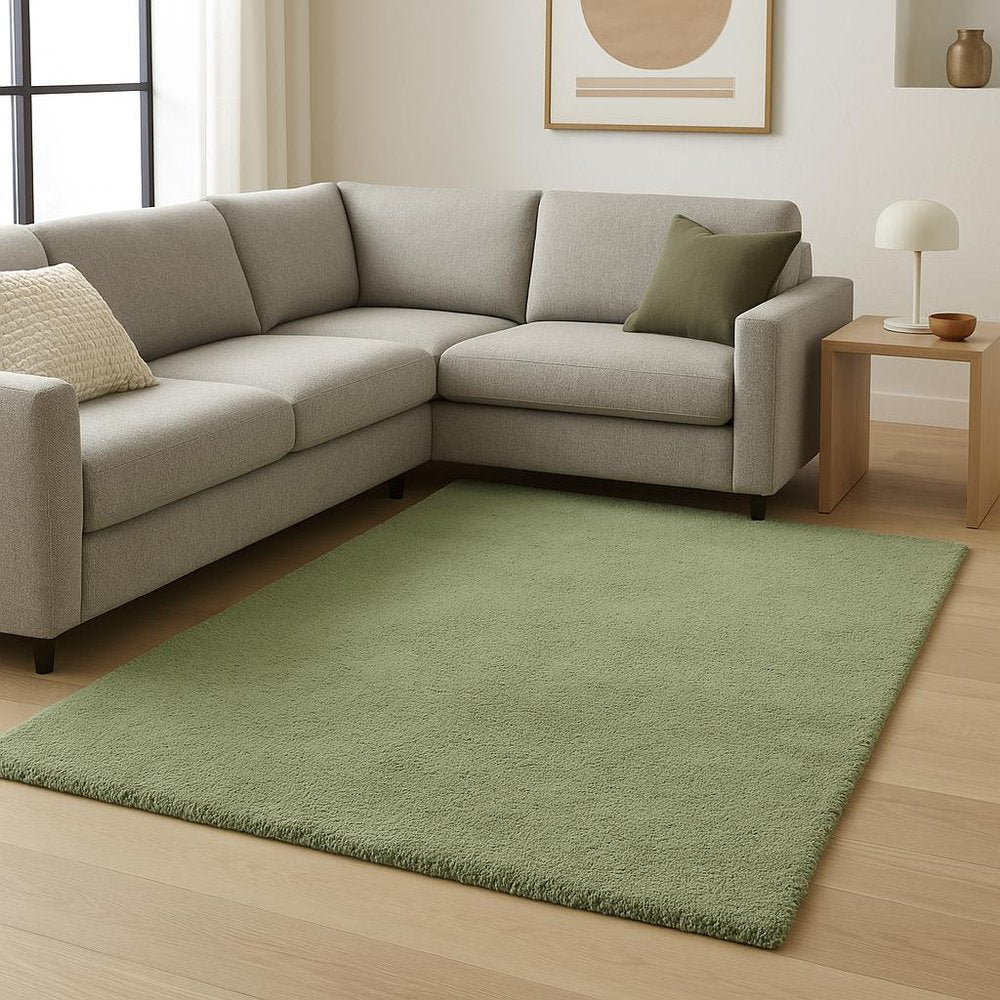 8' Green Round Hand Woven Area Rug