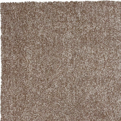 5' X 7' Beige And Brown Abstract Shag Hand Woven Area Rug
