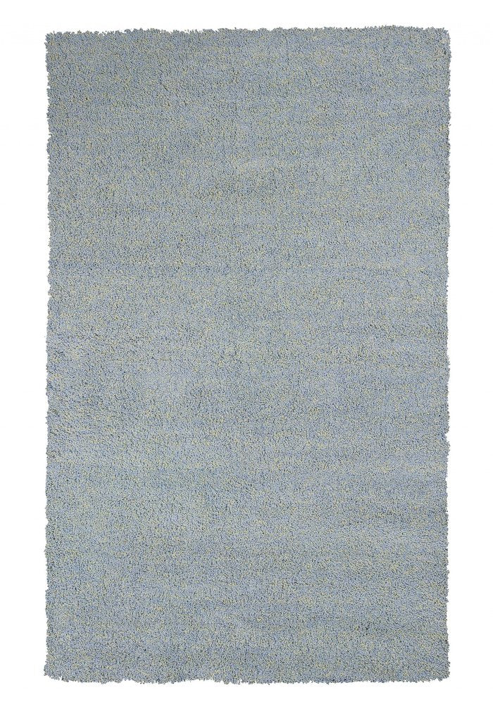8' X 11' Blue Shag Hand Woven Area Rug