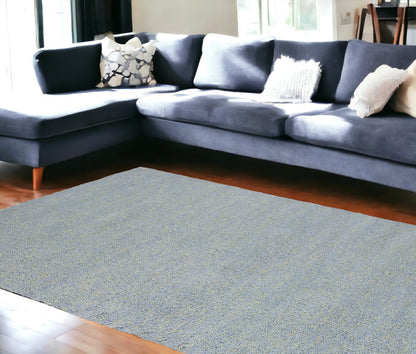 8' X 11' Blue Shag Hand Woven Area Rug
