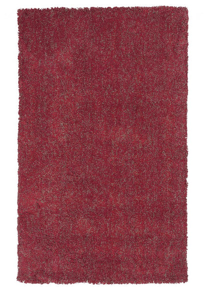 2' X 4' Red Shag Hand Woven Area Rug