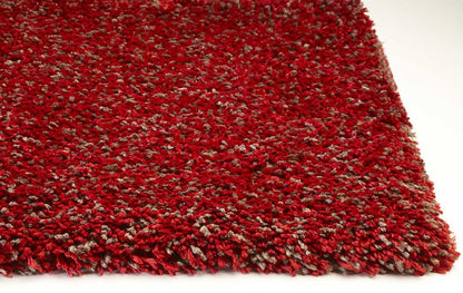 2' X 4' Red Shag Hand Woven Area Rug