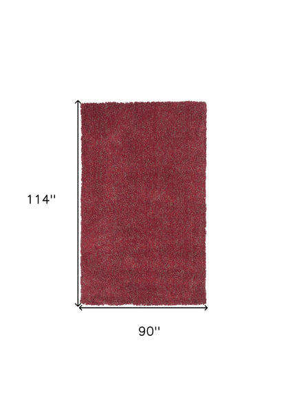 8' Round  Polyester Red Heather Area Rug