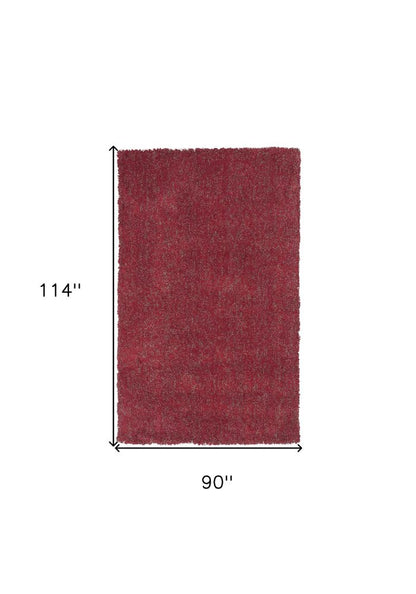 8' Red Hand Woven Round Rug