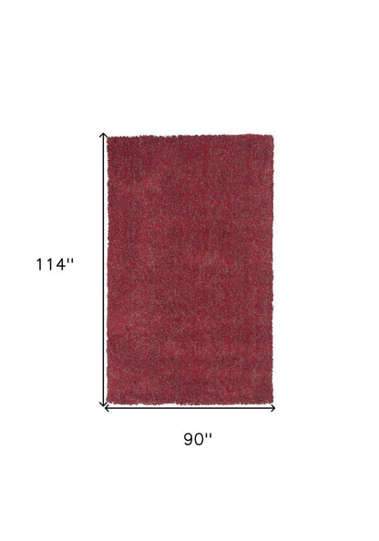 2' X 4' Red Shag Hand Woven Area Rug