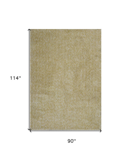 6' Yellow Hand Woven Round Rug