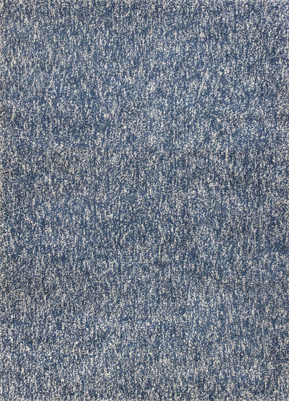 5' X 7' Indigo And Ivory Abstract Hand Woven Area Rug