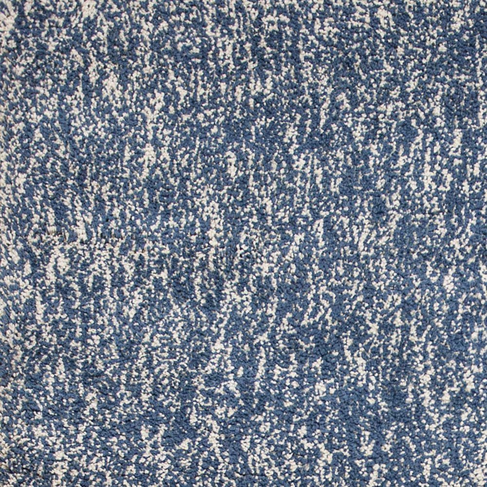 8' X 10' Indigo And Ivory Abstract Shag Hand Woven Area Rug