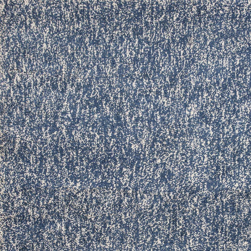 8' X 10' Indigo And Ivory Abstract Shag Hand Woven Area Rug