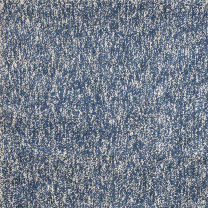 8' X 10' Indigo And Ivory Abstract Shag Hand Woven Area Rug