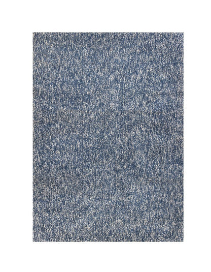 6' Indigo And Ivory Abstract Hand Woven Round Rug