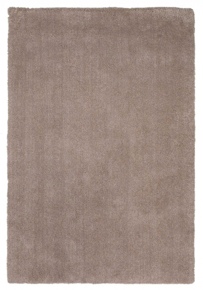 8' X 10' Beige Shag Hand Woven Area Rug