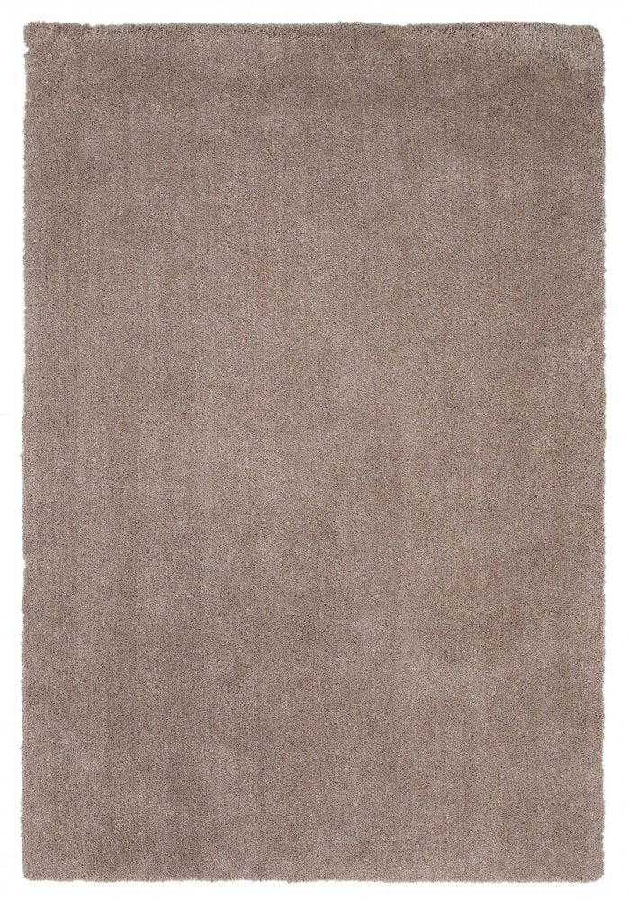 8' X 10' Beige Shag Hand Woven Area Rug