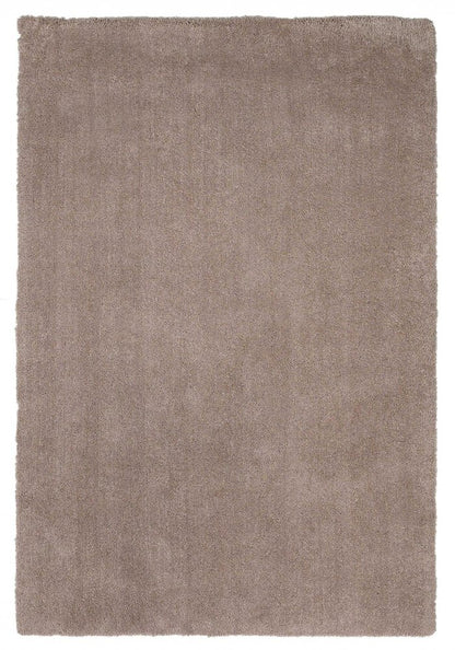 8' X 10' Beige Shag Hand Woven Area Rug