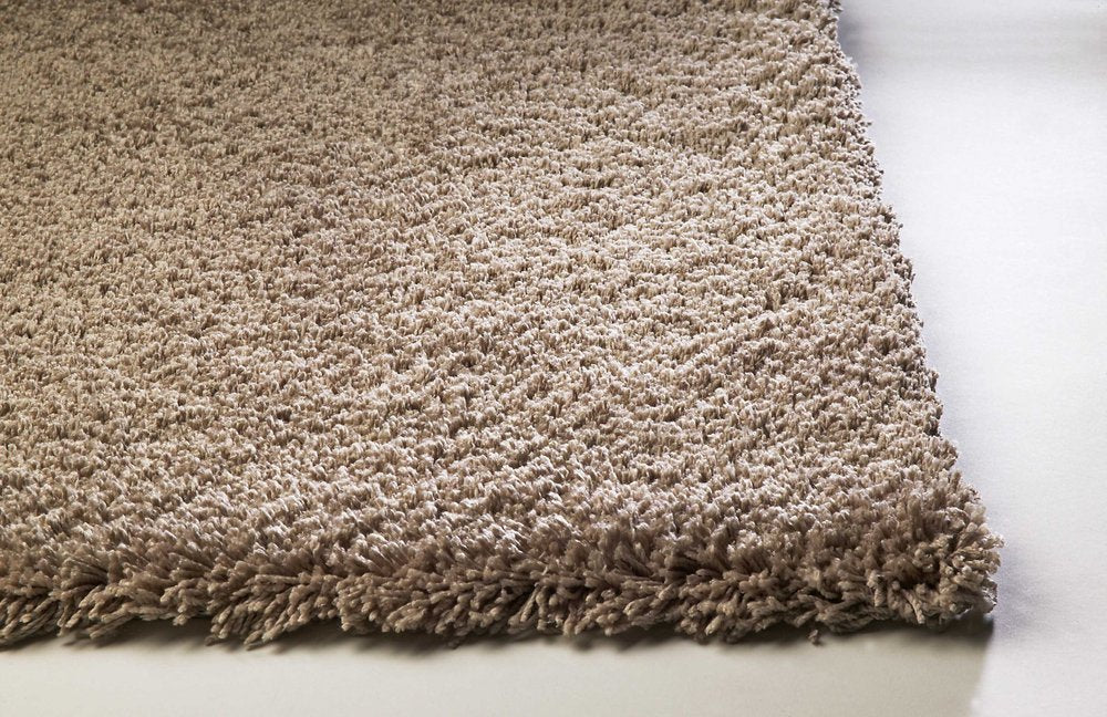 8' X 10' Beige Shag Hand Woven Area Rug