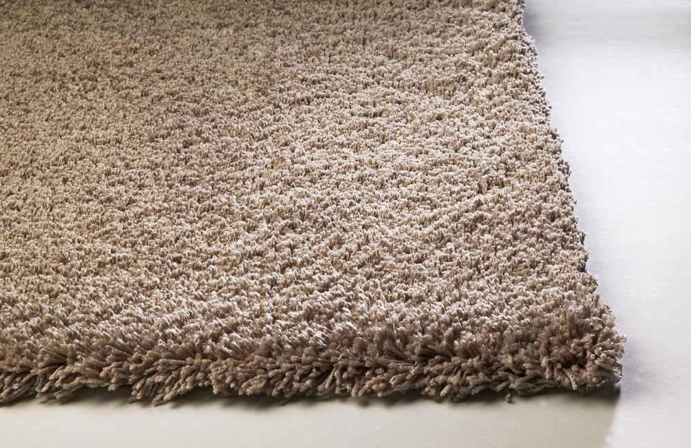 8' X 10' Beige Shag Hand Woven Area Rug