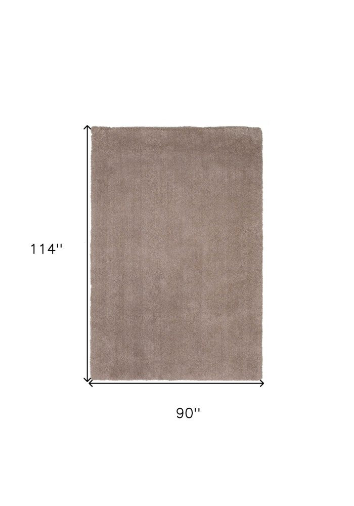 8' X 10' Beige Shag Hand Woven Area Rug