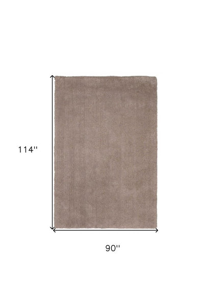 8' X 10' Beige Shag Hand Woven Area Rug