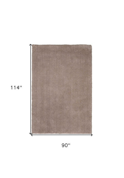 8' X 10' Beige Shag Hand Woven Area Rug