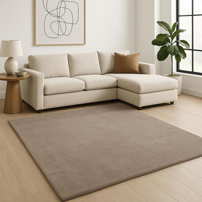 8' Beige Hand Woven Round Rug