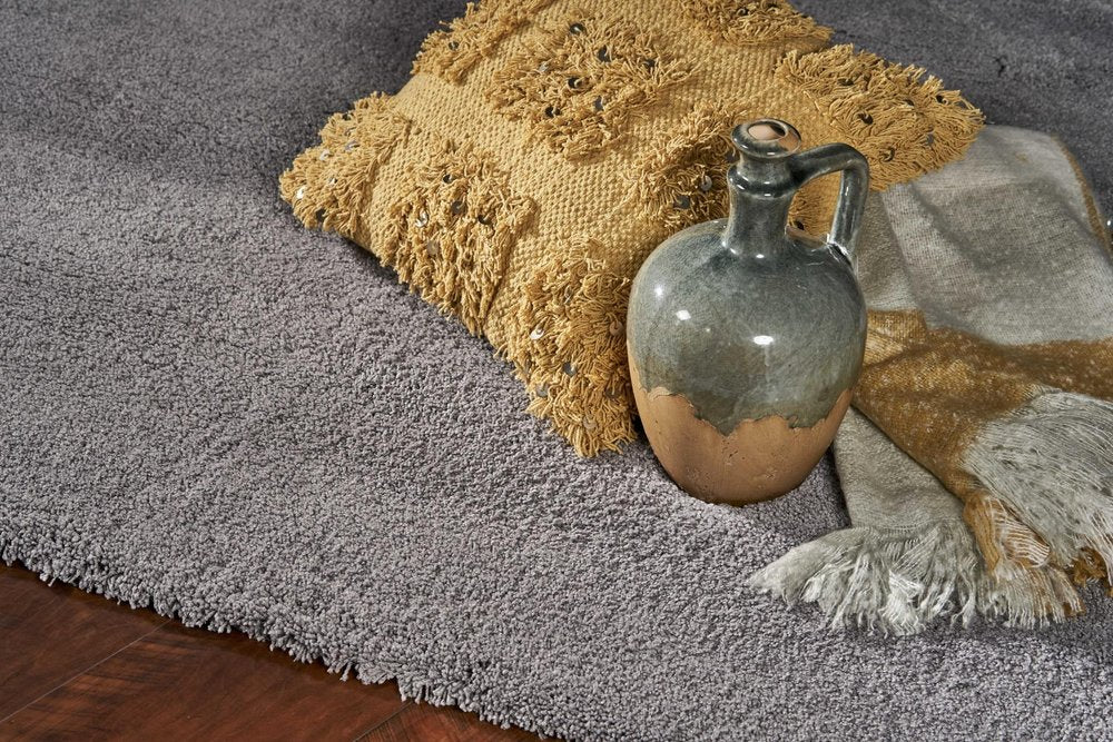 8' Gray Hand Woven Round Rug