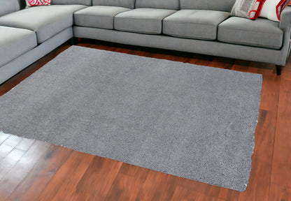 5' X 7' Grey Plain Indoor Area Rug