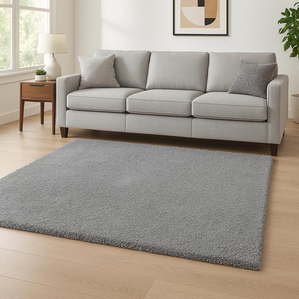 8' Gray Hand Woven Round Rug