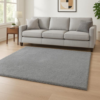 8' Gray Hand Woven Round Rug