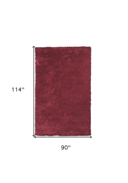 8' Red Hand Woven Round Rug