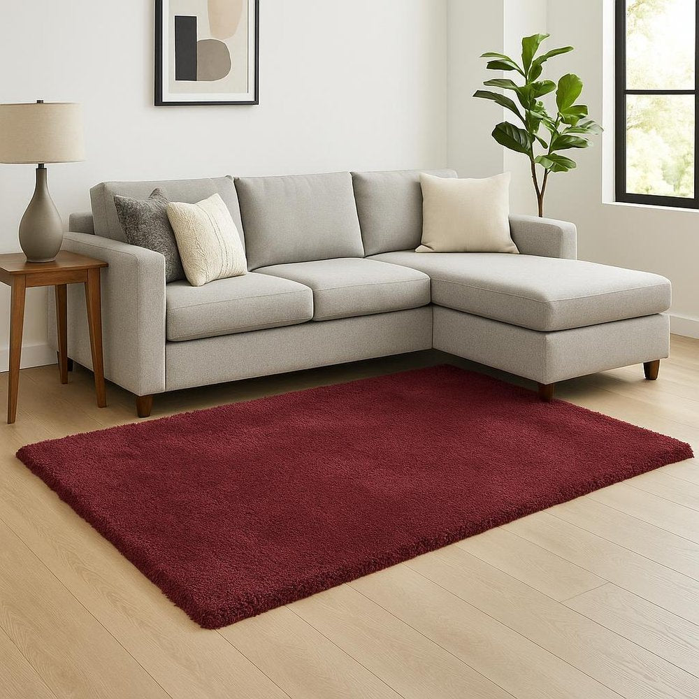 8' Red Hand Woven Round Rug