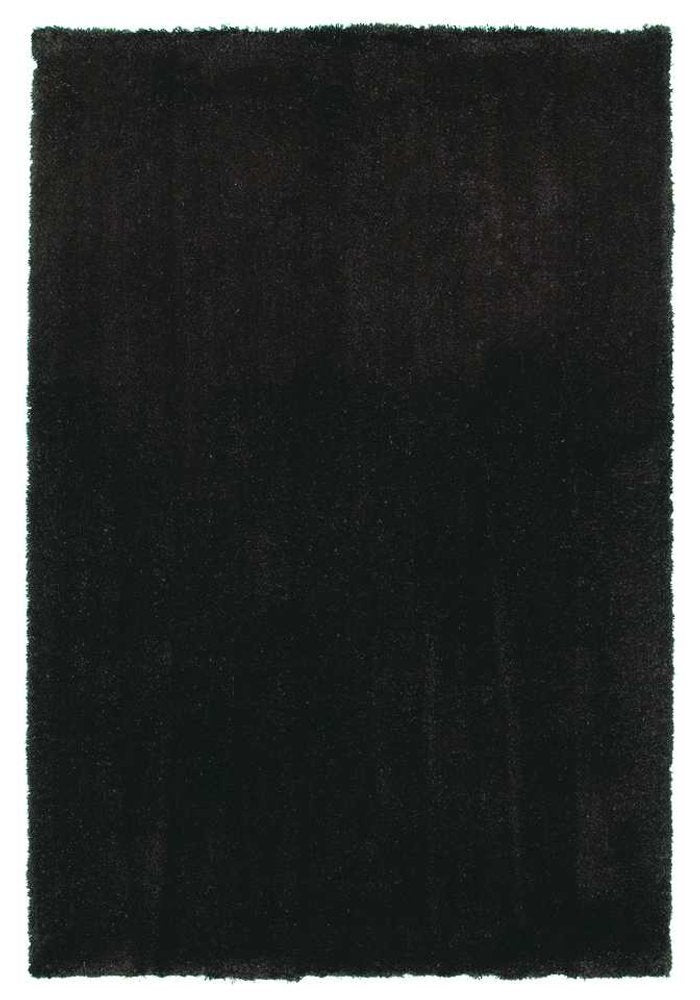 6' Espresso Shag Hand Woven Round Rug