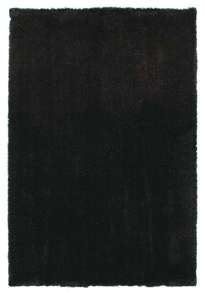 6' Espresso Shag Hand Woven Round Rug