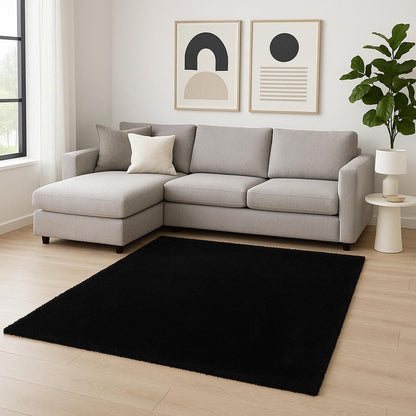 6' Espresso Shag Hand Woven Round Rug