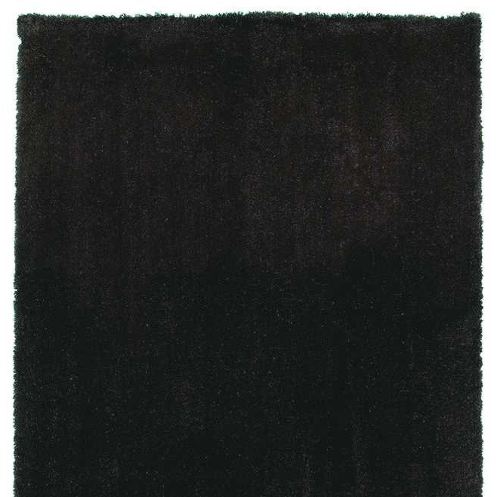 6' Espresso Shag Hand Woven Round Rug