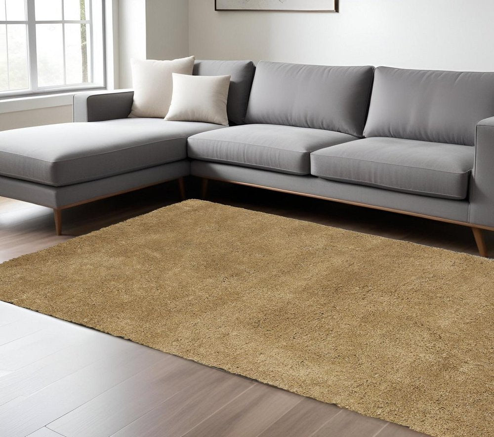 6' Gold Hand Woven Round Rug