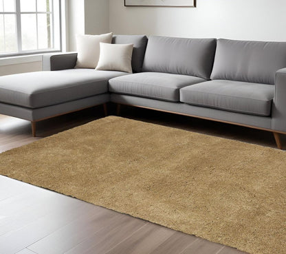 6' Gold Hand Woven Round Rug