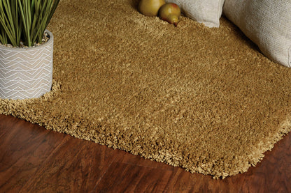 8' Round  Polyester Gold Area Rug