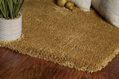 6' Gold Hand Woven Round Rug