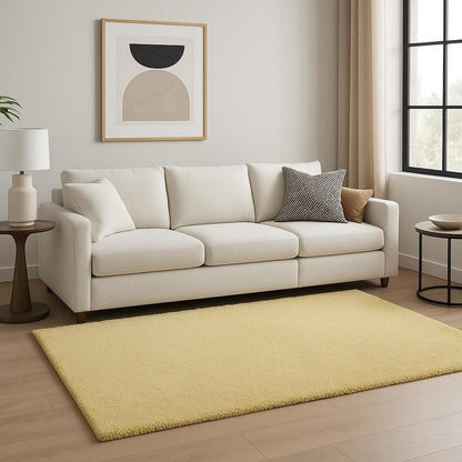 6' Canary Yellow Hand Woven Round Rug
