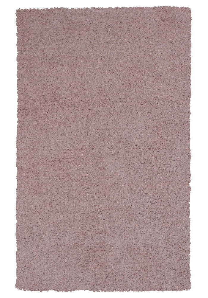 6' Pink Shag Hand Woven Round Rug