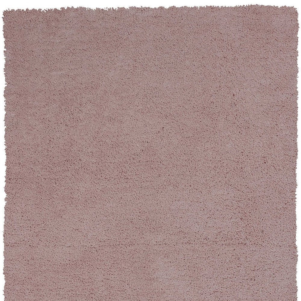6' Pink Shag Hand Woven Round Rug