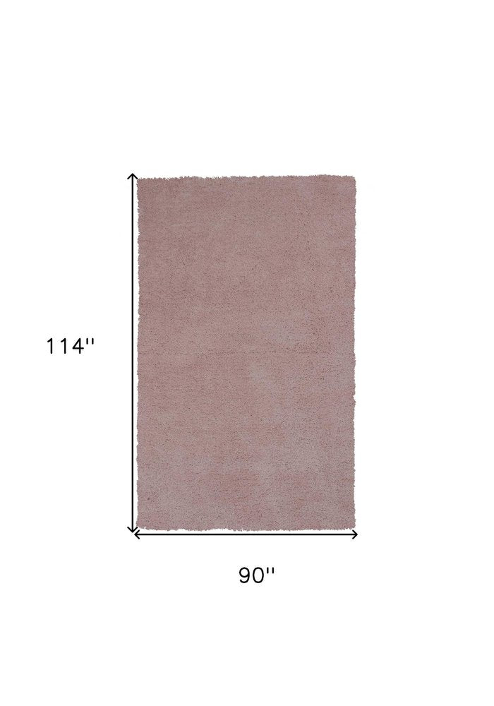 5' X 7' Pink Shag Hand Woven Area Rug