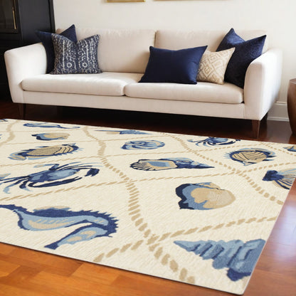 7' X 9'  Uv Treated Polypropylene Sand Area Rug