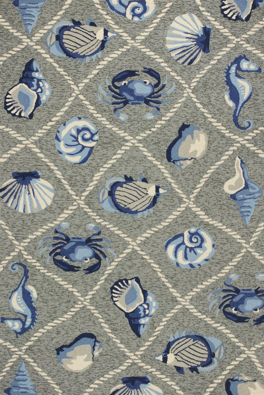 8' X 10' Gray Abstract Indoor Outdoor Area Rug