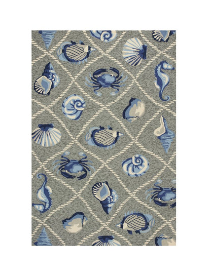5' X 8' Gray Abstract Handmade Indoor Outdoor Area Rug