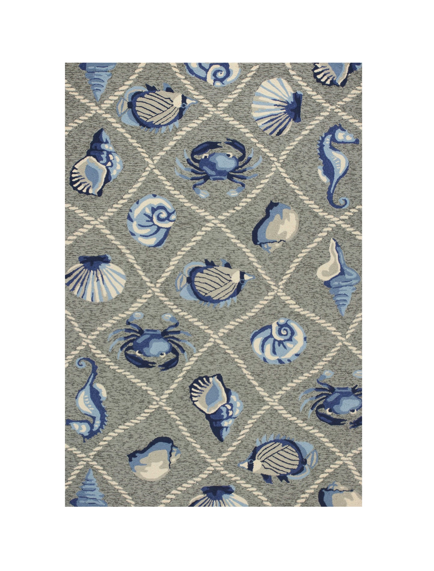 5' X 8' Gray Abstract Handmade Indoor Outdoor Area Rug