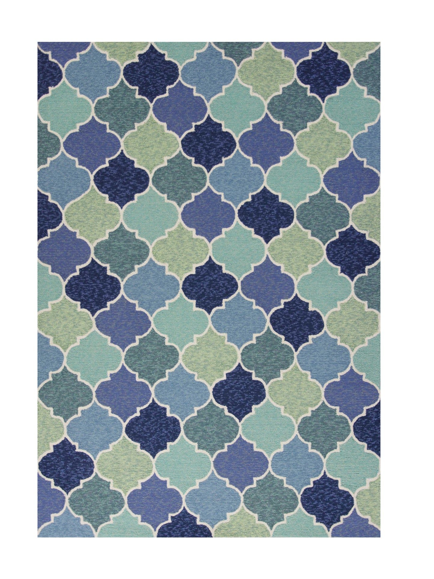 2' X 3' Blue Quatrefoil Hand Tufted Area Rug