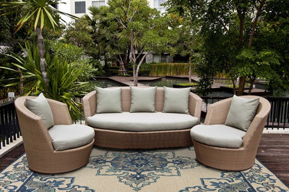 5' X 8' Ivory And Blue Damask Indoor Outdoor Area Rug