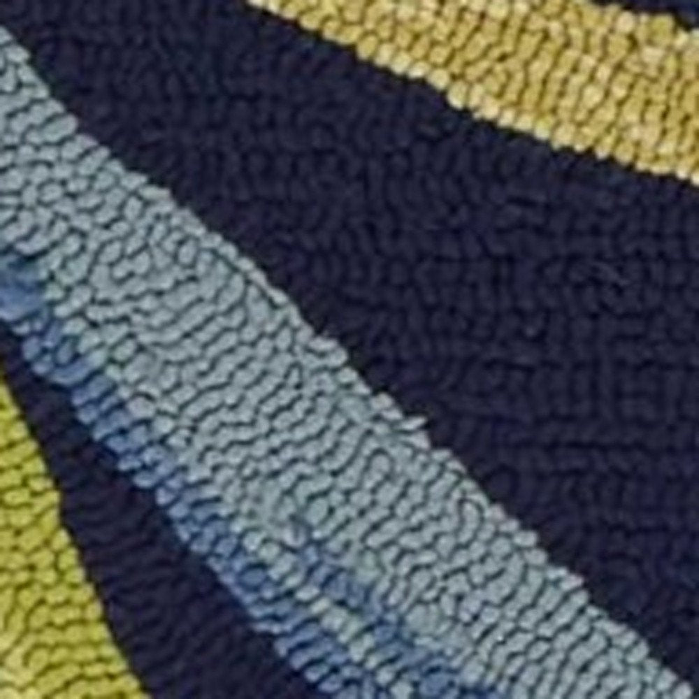 8' Blue Round Floral Indoor Outdoor Area Rug