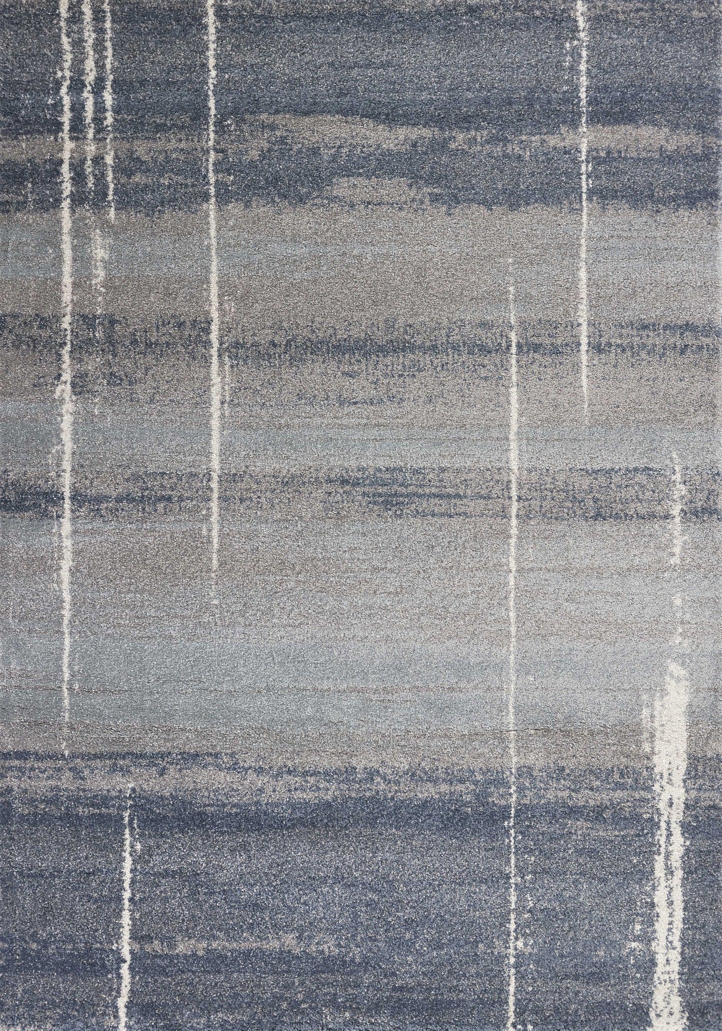 5' X 8' Blue Grey Machine Woven Abstract Indoor Area Rug